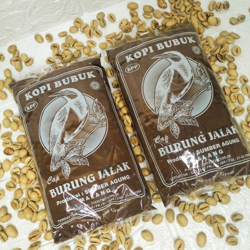 Jual 2 pcs kopi bubuk asli cap jalak kemasan 200 gram - kopi bubuk