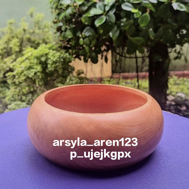 Jual mangkok donat /mangkok cekung/mangkok labu 18cm kayu mahoni ...