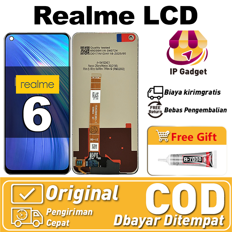 Jual Original Lcd REALME 6 fullset ori asli Layar hp touchscreen Sentuh ...