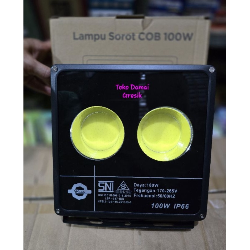Jual Wandi Floodlight Sorot Led COB 100w. lampu sorot led COB 2x50w ...