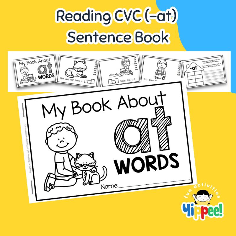 Jual Yippee - Montessori - Reading CVC Sentence Book (-at) | Shopee ...