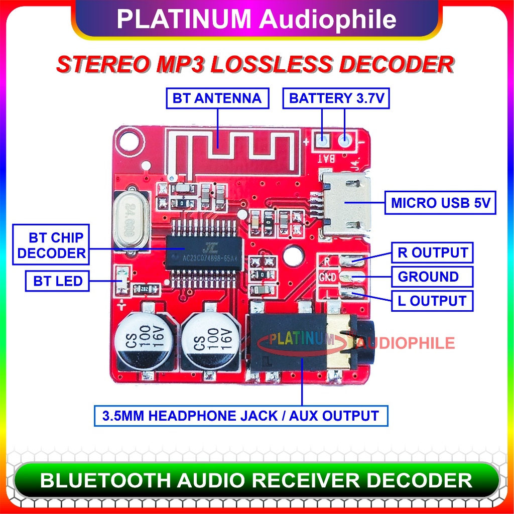 Jual Bluetooth 5.0 Audio Recevier Stereo Original Chip Modul Bluetooth ...