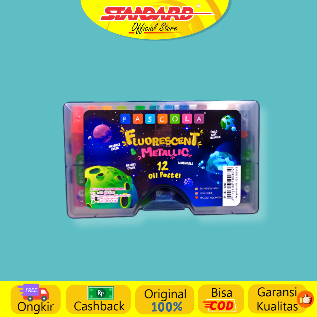Standard - Pascola Oil Pastel Metalic 12 / Set ( Crayon / Pewarna / Coloring )