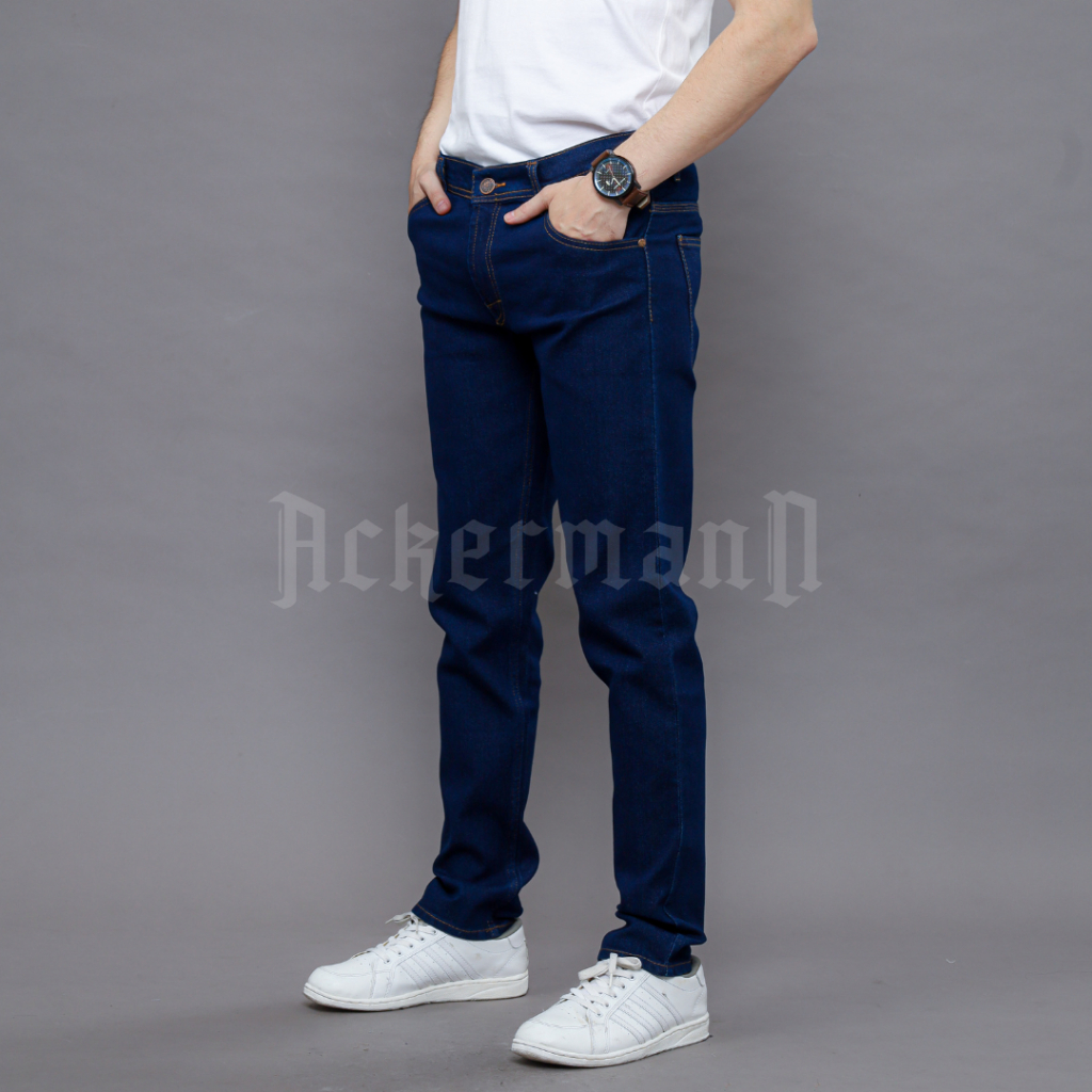Jual Ackermann Celana Jeans Denim Panjang Pria Navy Gold Slimfit