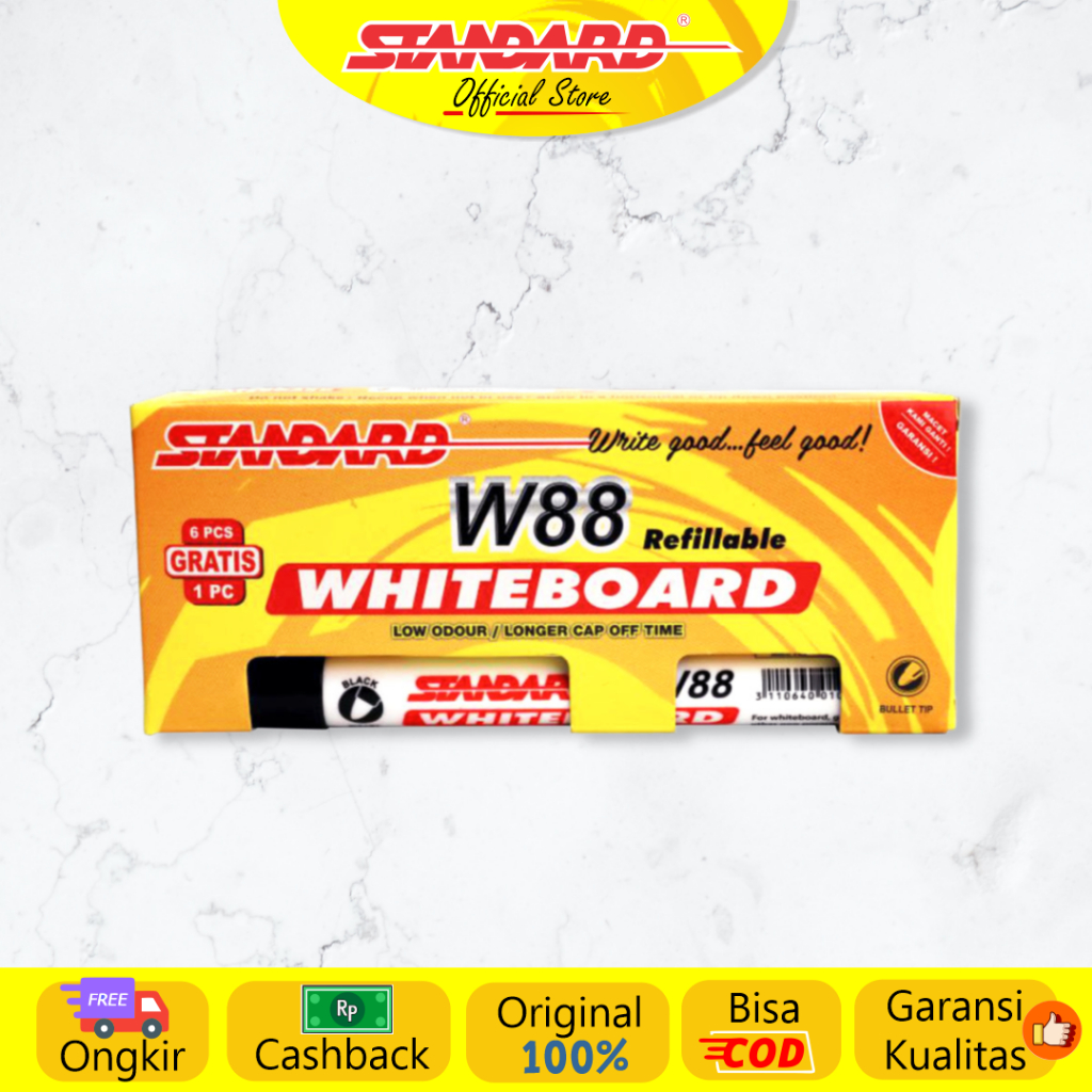 Standard - Whiteboard Marker W88 ( Spidol yang bisa dihapus ) (9)