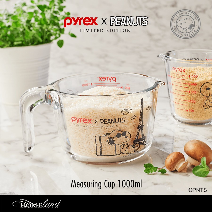 Jual Takar Gelas Ukur Pyrex Snoopy Gold 500Ml | Shopee Indonesia