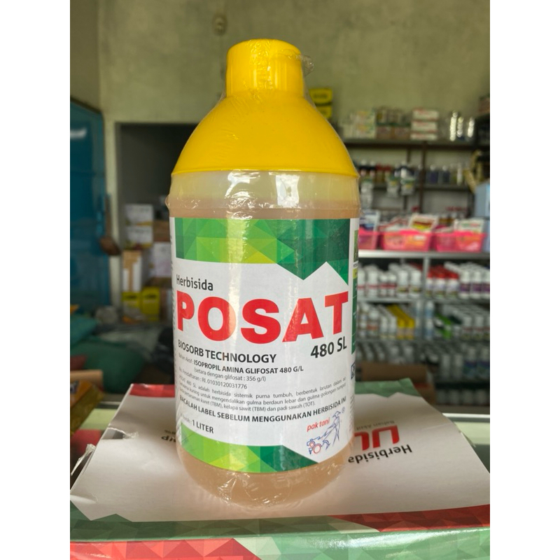 Jual POSAT HERBISIDA 480 SL 1 Liter Pembasmi Aneka rumput liar Tuntas ...