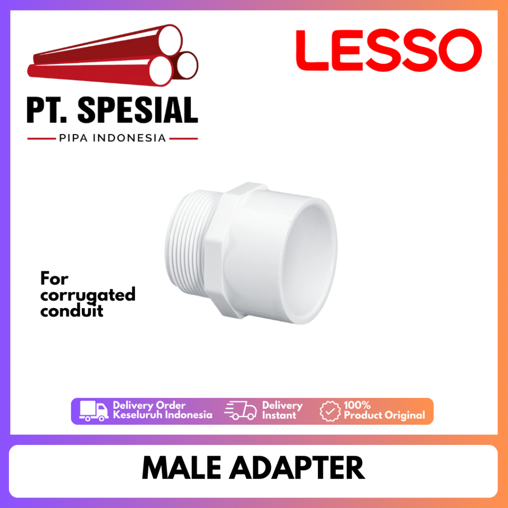 Jual Male Adapter dn25 Conduit Lesso For Corrugated Conduit Lesso - 09 ...