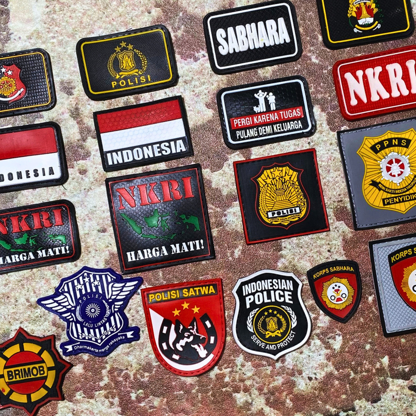 Jual Patch Rubber POLRI Velcro Karet TACTICAL Rekatan Kotak Logo ...