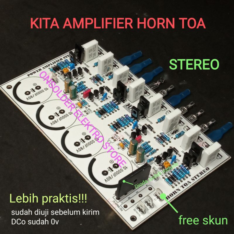 Jual KIT AMPLIFIER HORN TOA STEREO + PCB ELCO | Shopee Indonesia