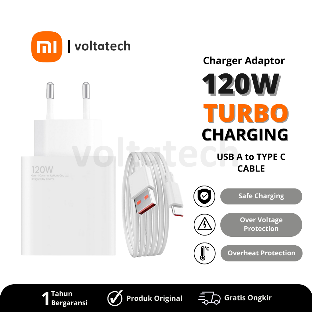 KIT CARICABATTERIA E CAVO ORIGINALE XIAOMI 120W TURBO FASTCHARGE