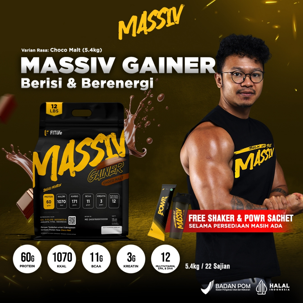 Jual FITlife Massiv Gainer 12 lbs 5443 gram (MPro Upgraded) | Shopee ...