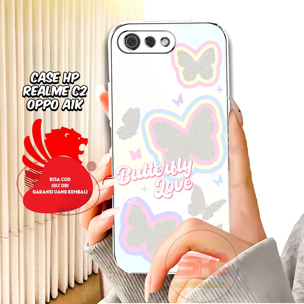 Jual Case REALME C2 OPPO A1K MOTIF DARK BUTERFLY Casing REALME