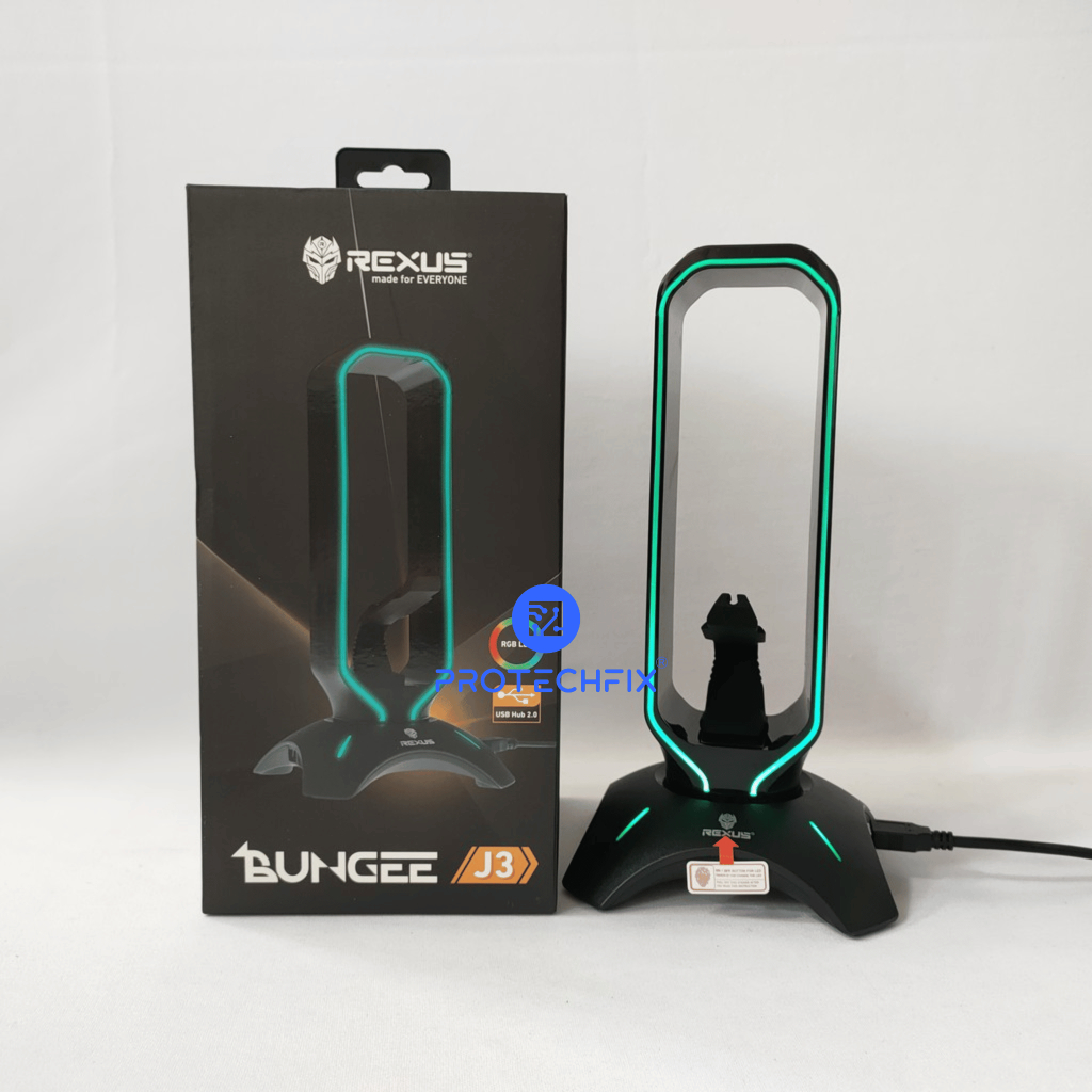 Jual REXUS HEADSET STAND RGB BUNGEE J3 - Black | Shopee Indonesia