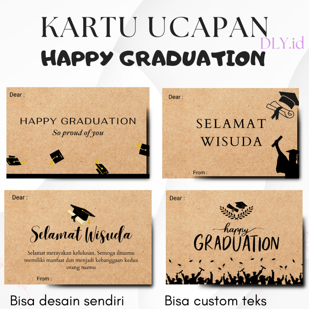 Jual Kartu Ucapan Happy Graduations Selamat Wisuda Graduation Aesthetic Kertas Kraft Shopee