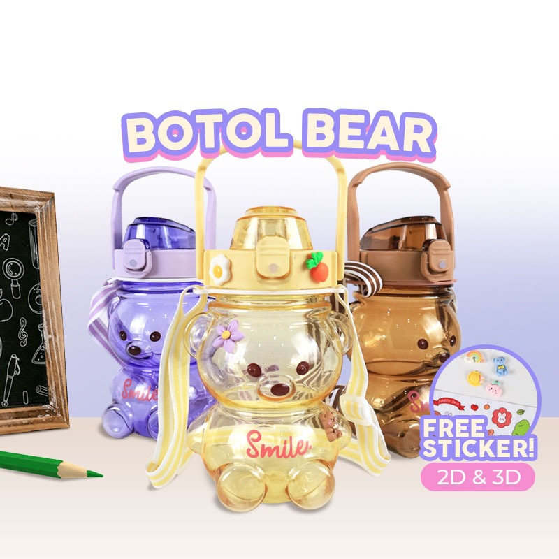 Jual HOKO Botol Minum 1300ML Korea VIRAL Botol Gemoy / Botol Minum ...