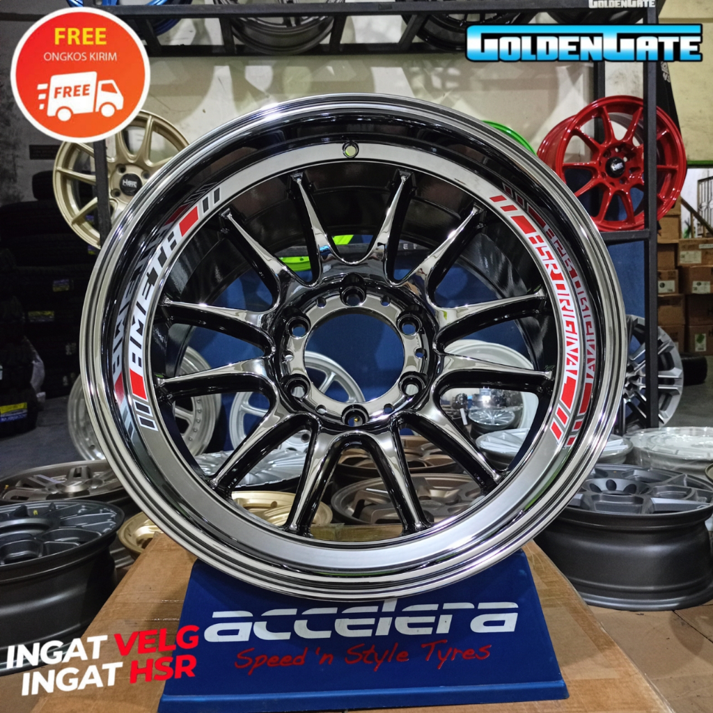 Jual VELG MOBIL R18 BLACK CHROME HSR AMETH LEBAR 9,5 PCD 6X139,7 UNTUK ...