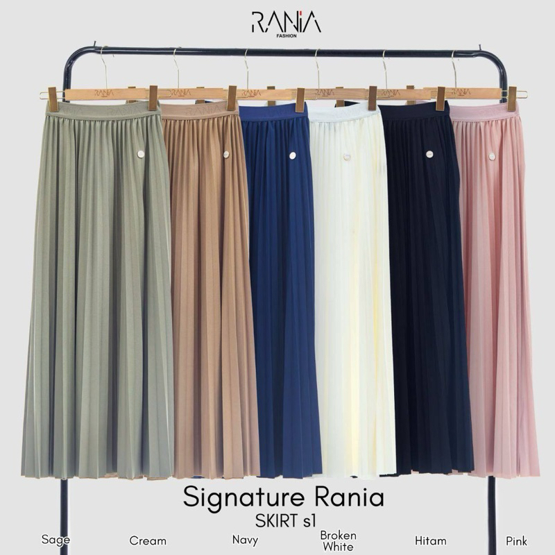 Jual Signature Rania Rok Plisket Premium Polos | Shopee Indonesia