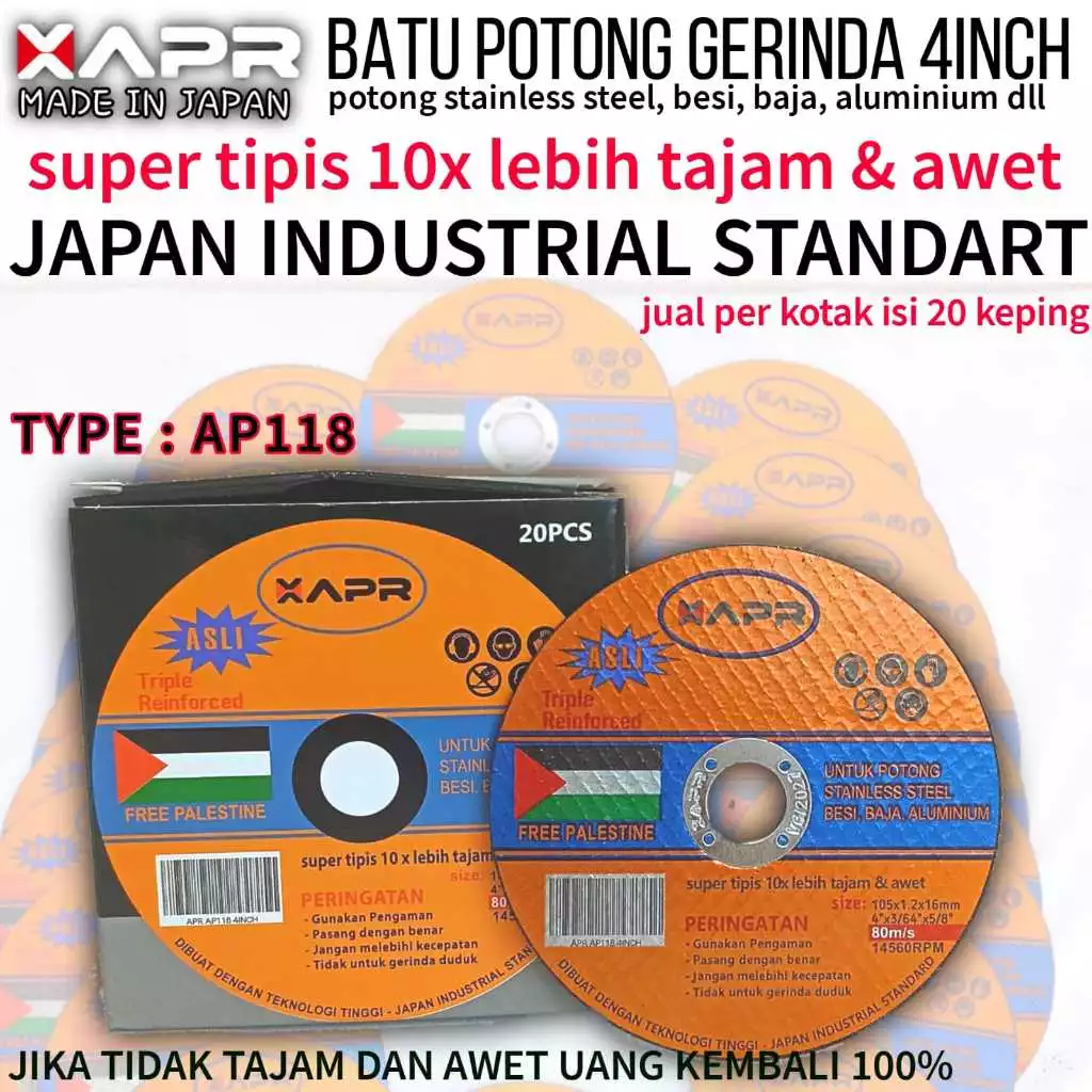 Jual APR JAPAN MATA GERINDA TANGAN 4 INCH 1 PACK ISI 20 POWERTOOLS ...