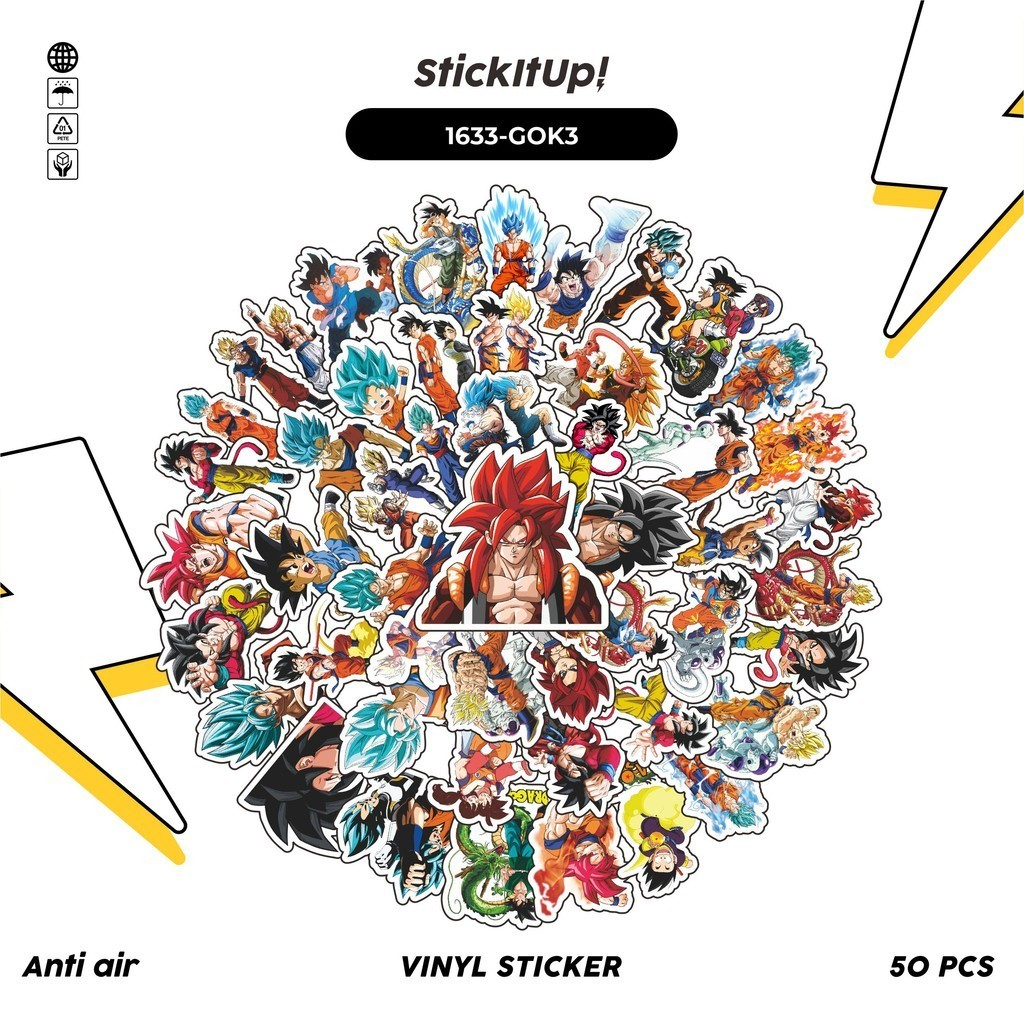 Jual COD 100 Pcs Stiker Pack DRAGONBALL CHARACTER SON GOKU 03 Lucu ...