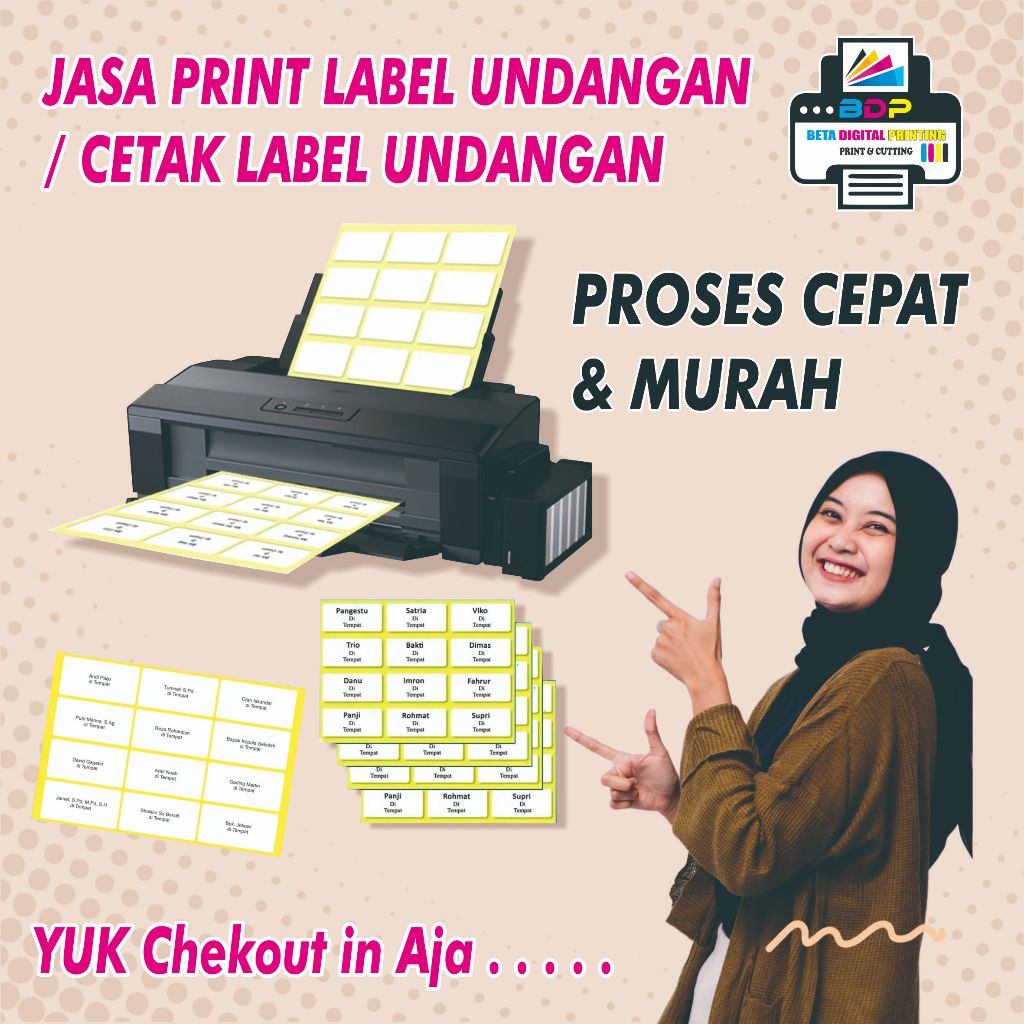 Jual Print Label Undangan Cetak Label Undangan | Shopee Indonesia