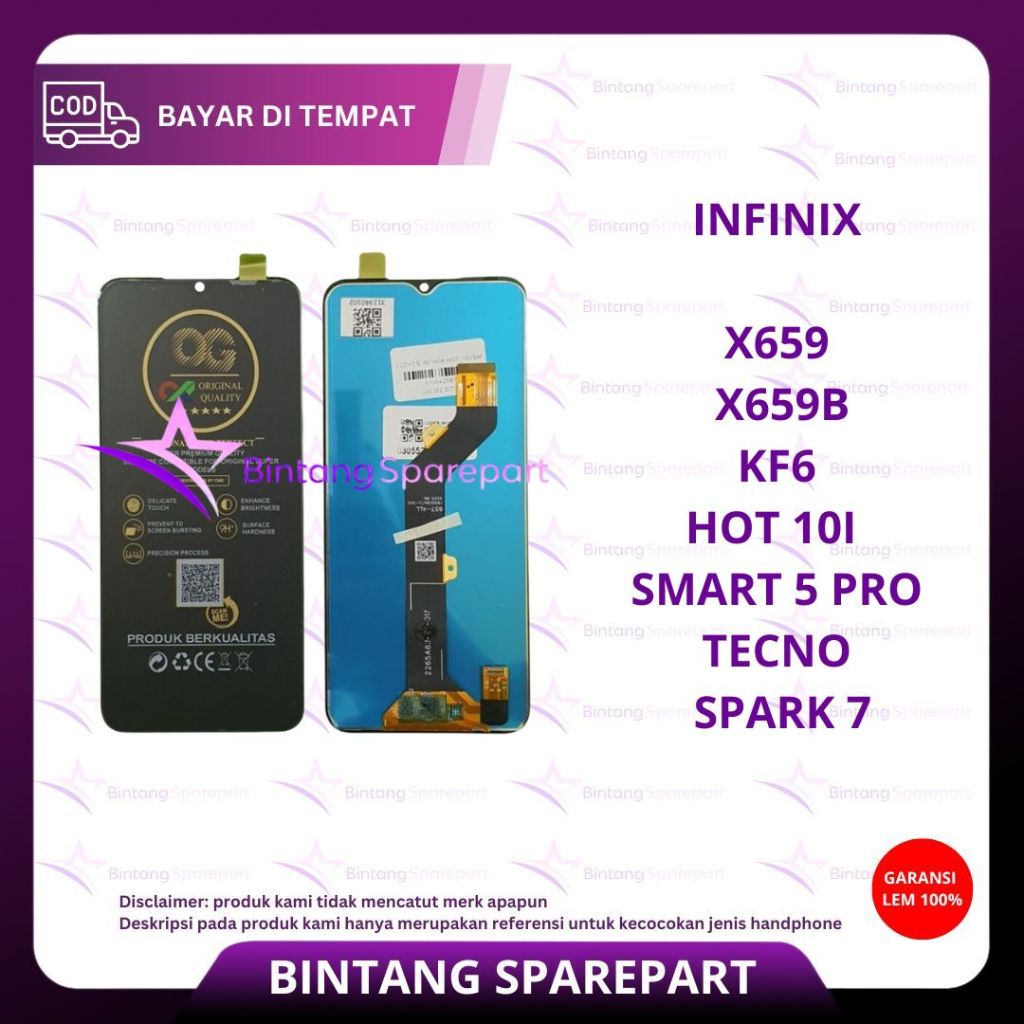Jual LCD TOUCHSCREEN INFINIX X659 / X659B / KF6 ( INFINIX HOT 10I ...