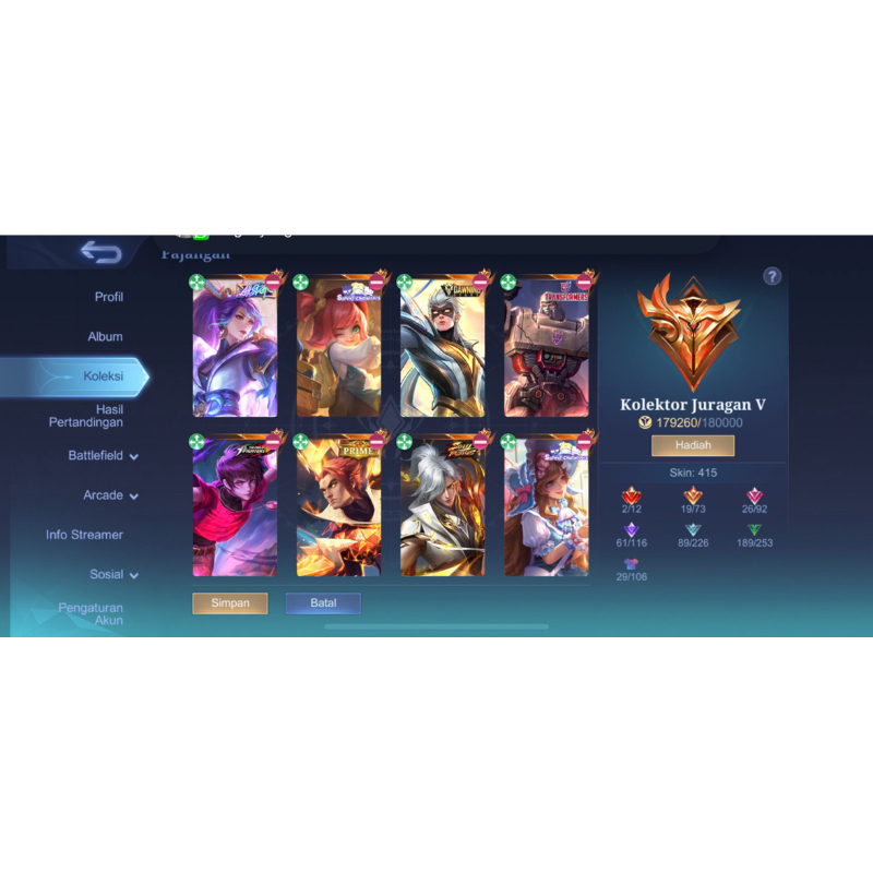 Jual AKUN MLBB Shopee Indonesia