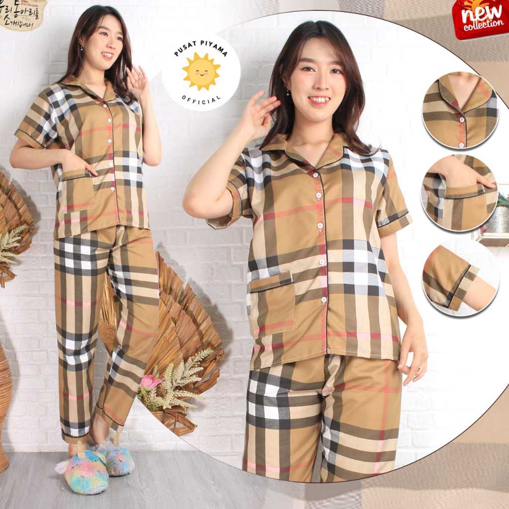 Jual Baju Tidur Piyama Cewek outfit Motif Trend Wanita set Pajamas ...
