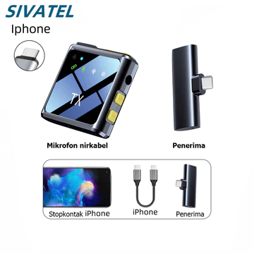 Wireless Lavalier Microphone Untuk IPhone Android Untuk YouTube Wawancara Vlog Podcast