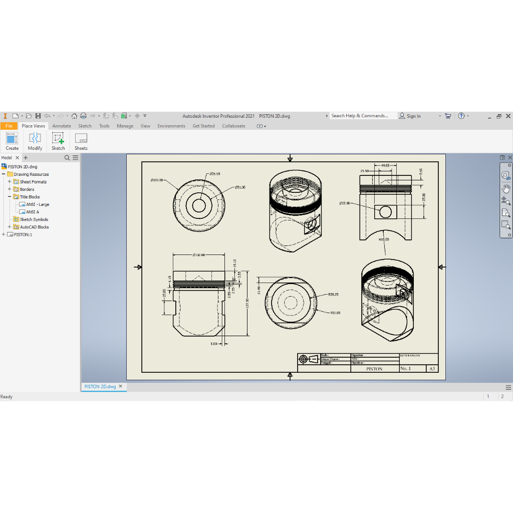 Jual Gambar Teknik Inventor Autocad | Shopee Indonesia