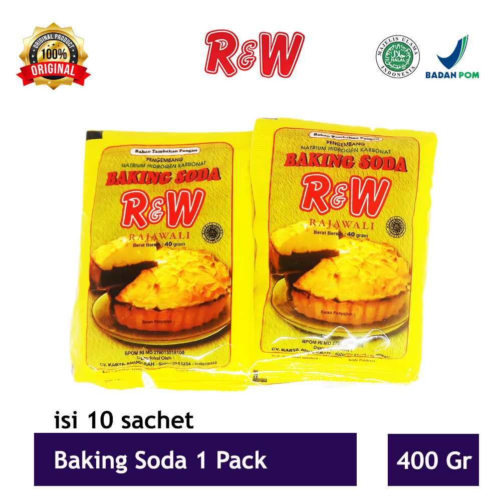 Jual Baking Soda Kuning / Soda Kue Kuning R&W RW 40gr isi 10 sachet ...