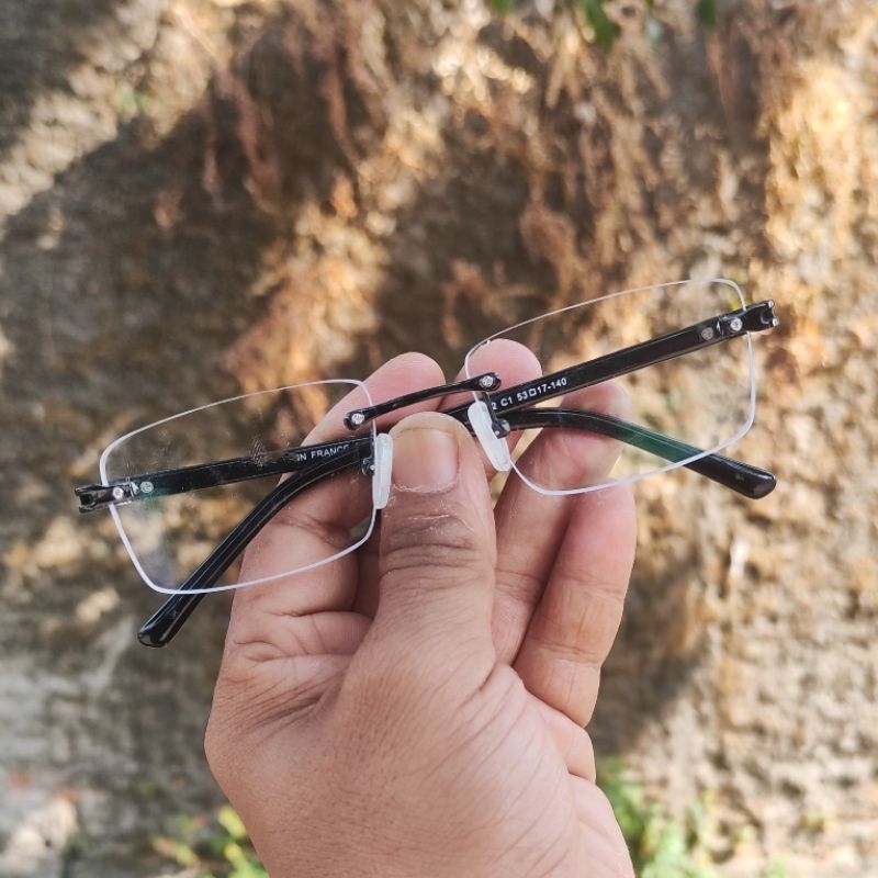 Jual frame kacamata fred france kacamata fashion rimless pria kacamata