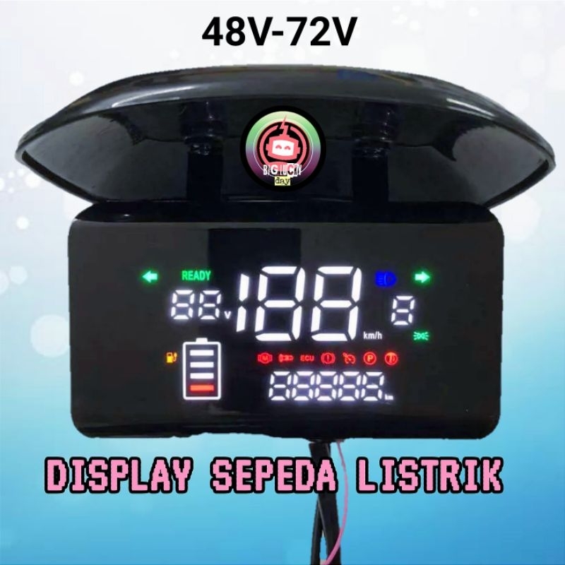 Jual LAYAR LCD DISPLAY SEPEDA LISTRIK SPEEDOMETER DIGITAL 48V 60V 72V