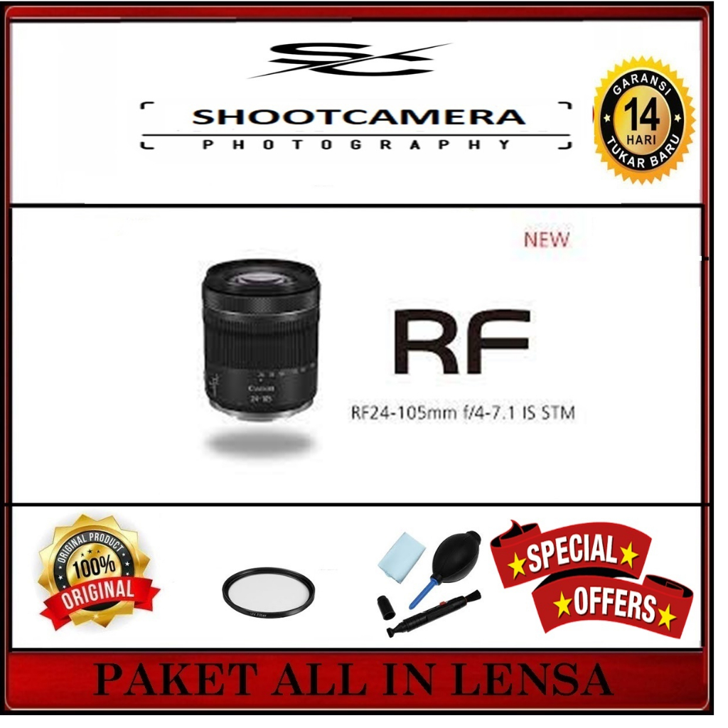 Jual LENSA CANON RF 24-105MM F4-7.1 IS STM RESMI | Shopee Indonesia