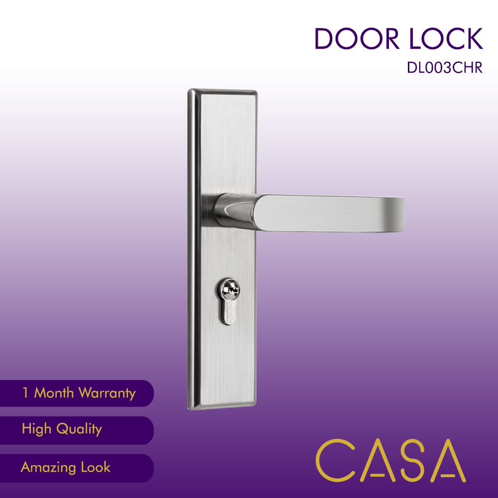 Jual CASA Kunci Pintu Kotak Besar Silver 1 Set Elegant Door Lock
