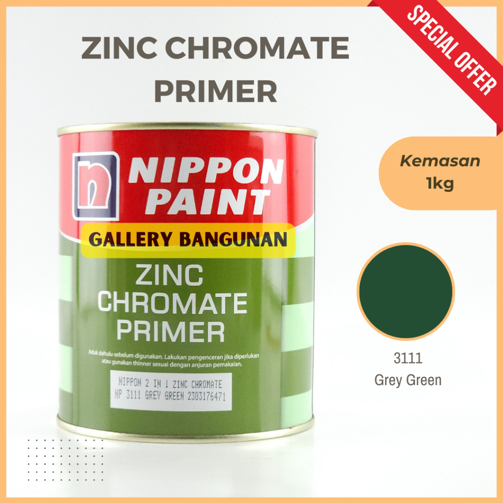 Jual Nippon Zinc Chromate Np 3111 Grey Green 1Kg (Protective) Cat Dasar ...