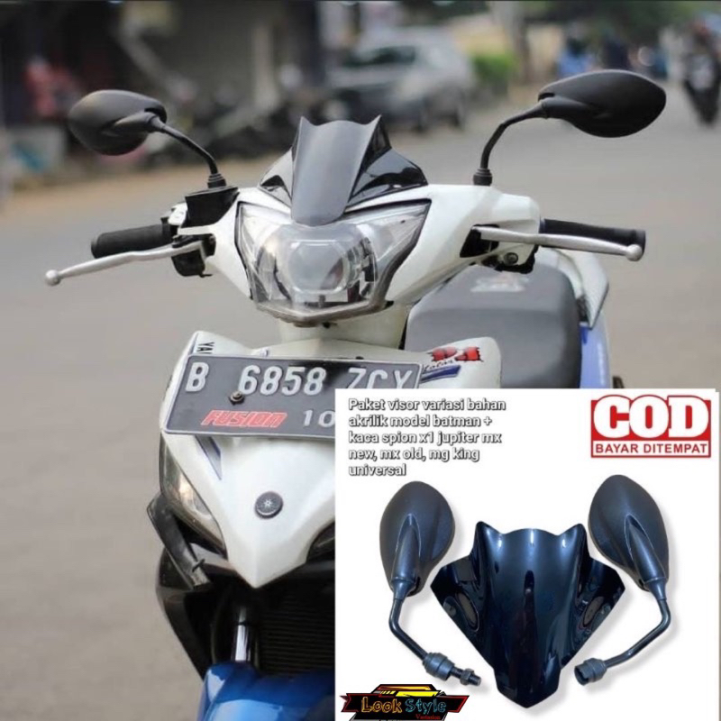 Jual Paket Variasi Visor Model Batman Plus Kaca Spion X Pnp Yamaha Jupiter Mx New Mx Old Mx