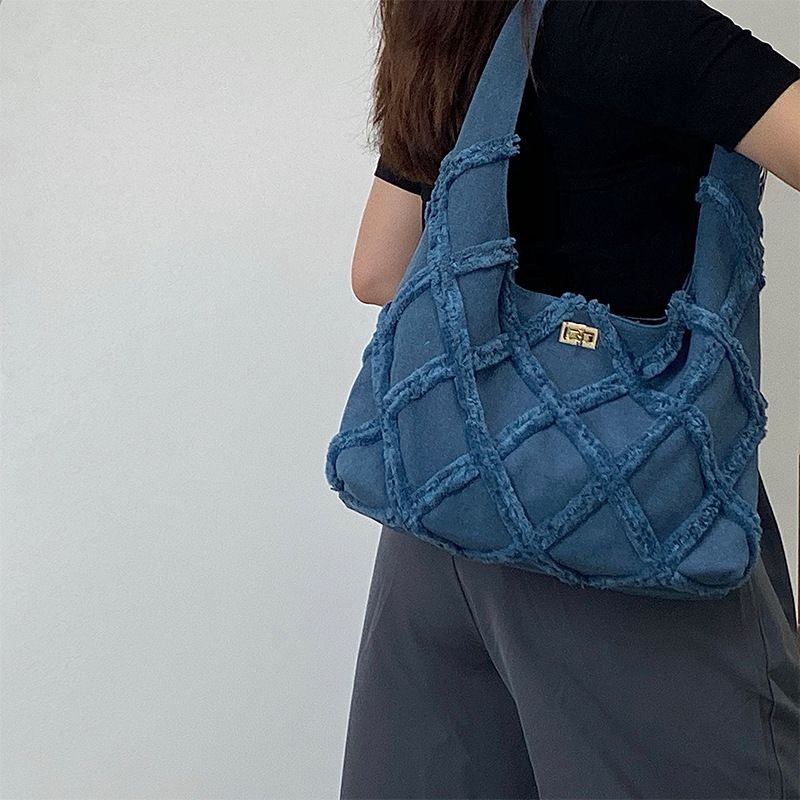 Jual Tas Wanita Bahu Jeans Biru Trend Terbaru sebahu Biru FT42 25 x 24