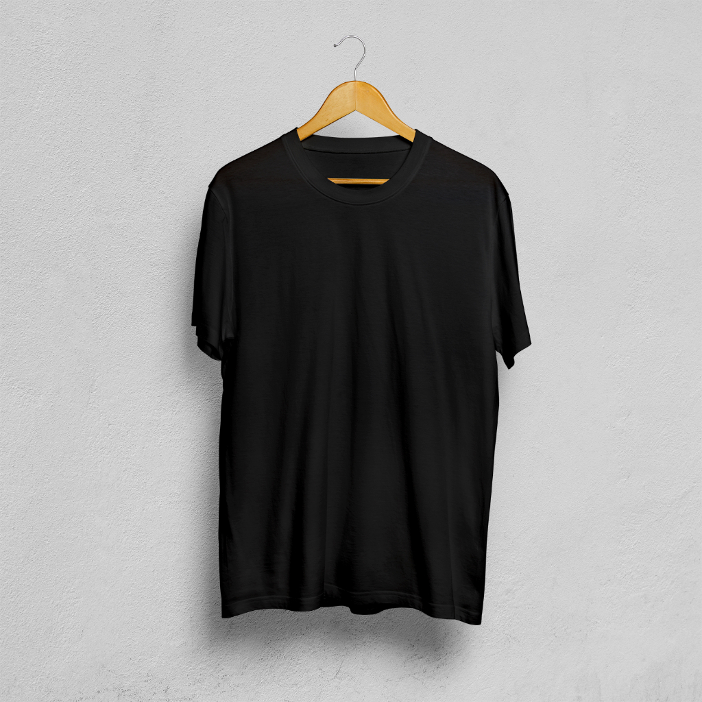 Jual Kaos Polos Tebal Warna Hitam Lengan Pendek 24s Cotton Combed