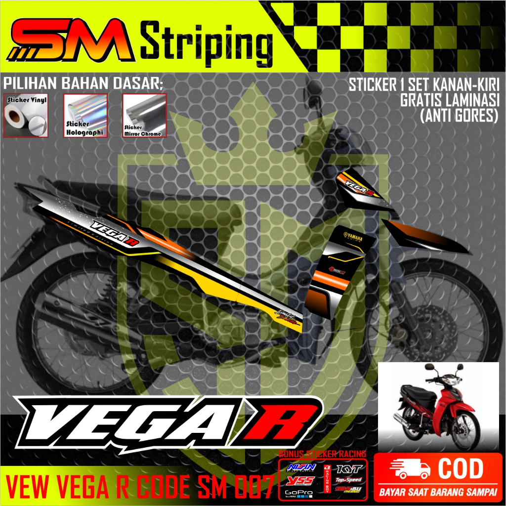 Jual Sticker Striping Variasi New Vega R - Stiker Striping Motor New ...