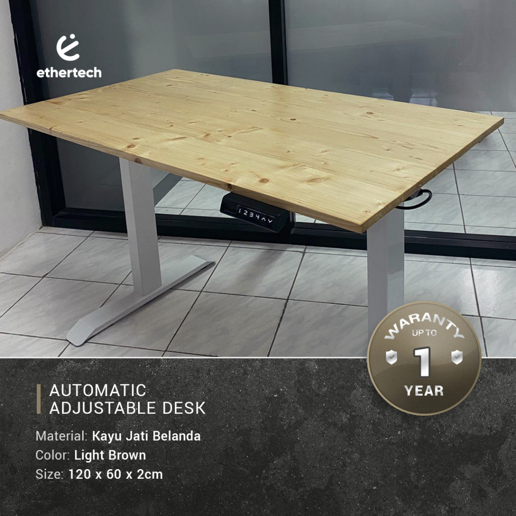 Jual Automatic Adjustable Desk / Meja Electric Otomatis Ethertech Jati ...