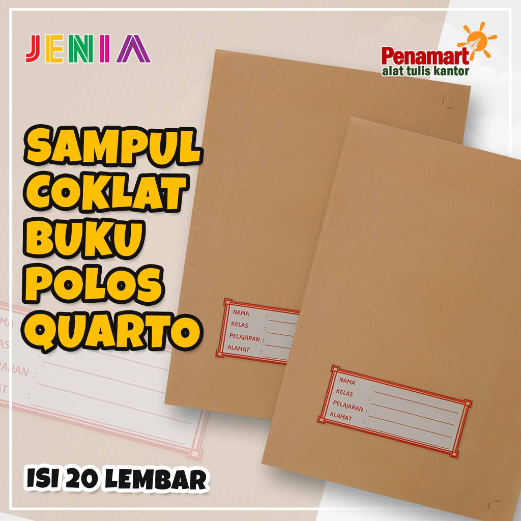 Jual Sampul Buku Polos Coklat Nama Quarto Isi 20 Lembar Shopee