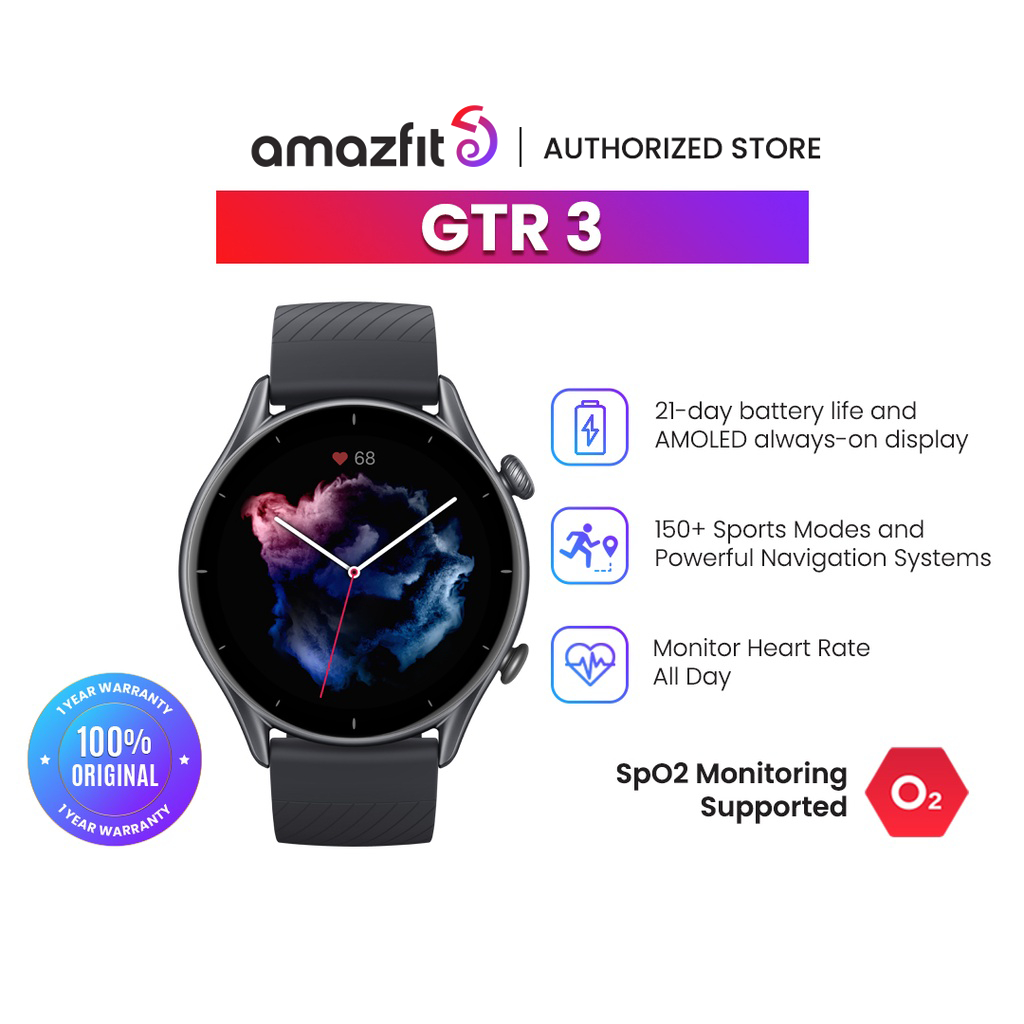  Amazfit GTR Smartwatch, 1.39'' AMOLDED Display 24/7 Heart Rate  Monitor, 24 Day Batter Life, 12 Sports Modes(47mm, GPS, Bluetooth),  Aluminum Alloy : Electronics