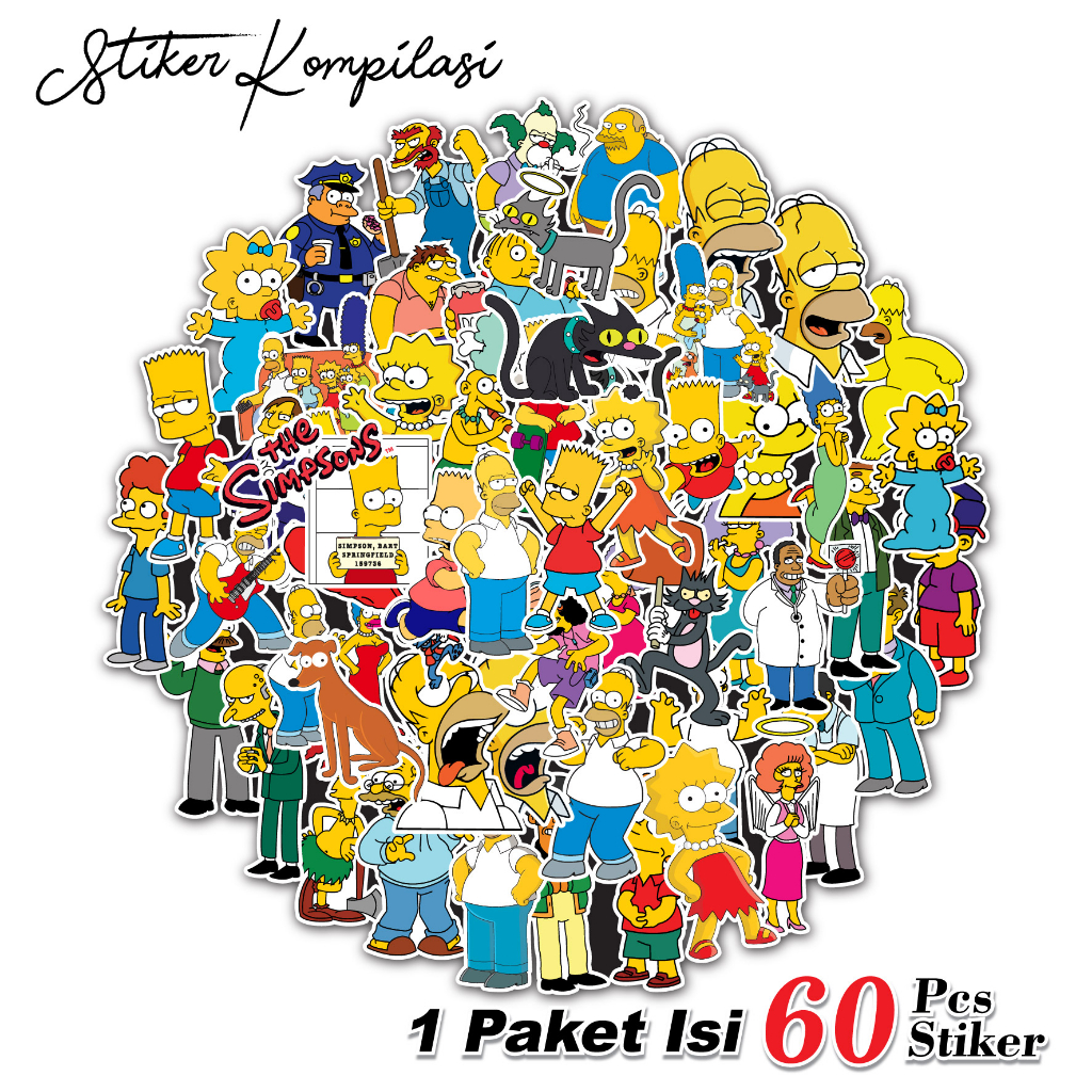 Jual 60 PCS STICKER THE SIMPSONS LENGKAP LUCU AESTHETIC ANTI AIR UNTUK ...