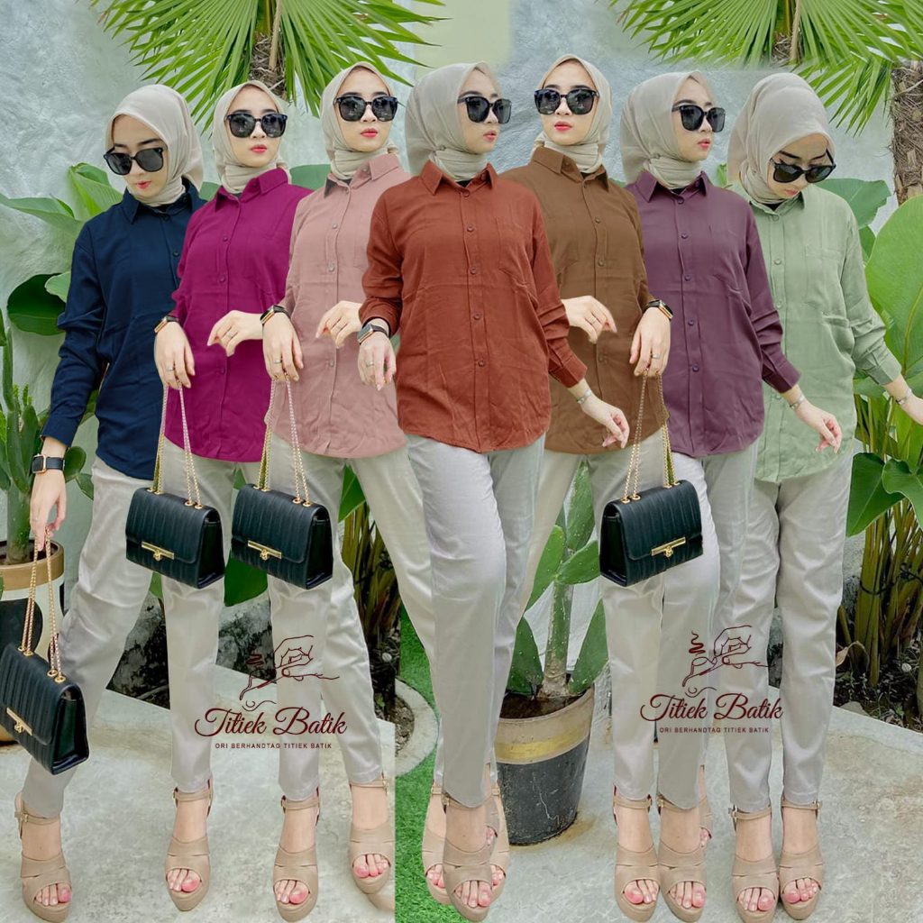 Jual Kemeja Basic Titiek Batiek Premium Polos Kasual Premium | Shopee ...