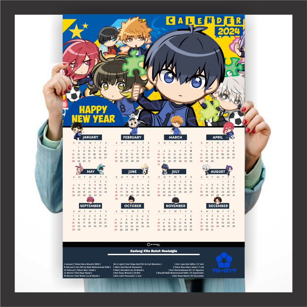 Jual Kalender Anime 2024 Poster Anime Terlengkap A4 Kalender Anime