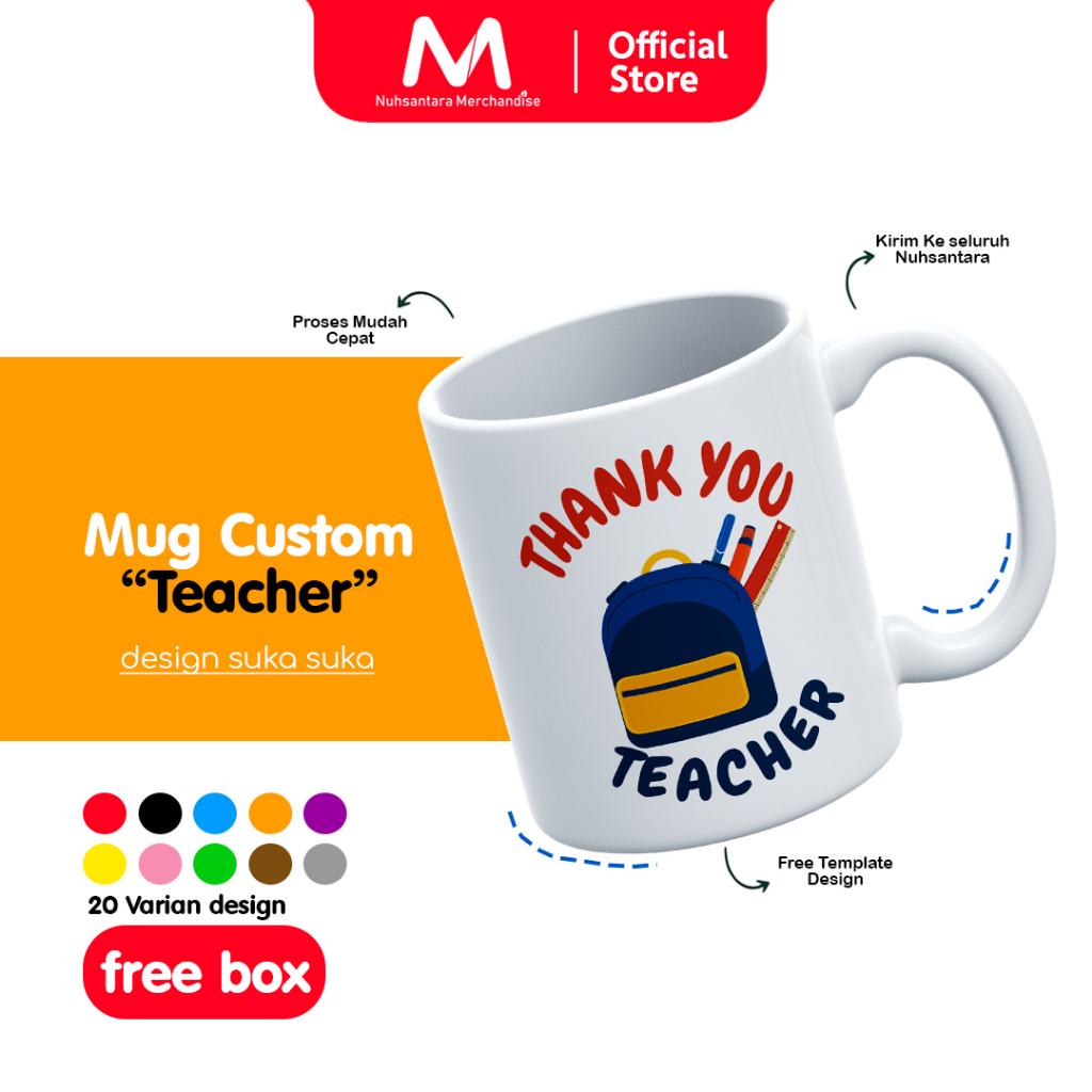 Jual MUG TEMA GURU / SOUVENIR UNTUK GURU MUG CUSTOM TEACHER / MUG