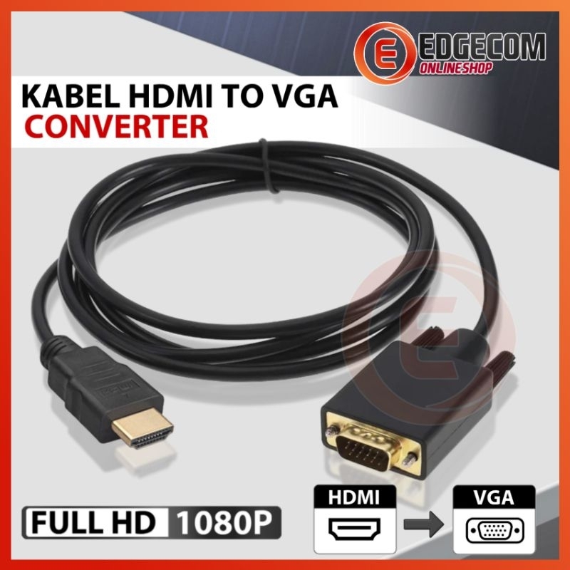 Jual Kabel HDMI To VGA 1 5M Converter Adapter Cable Shopee Indonesia