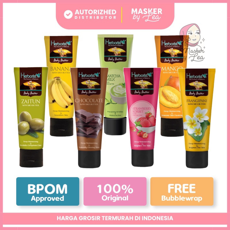 Jual HERBORIST Body Butter 80gr Zaitun Banana Cocoa Strawberry Coconut