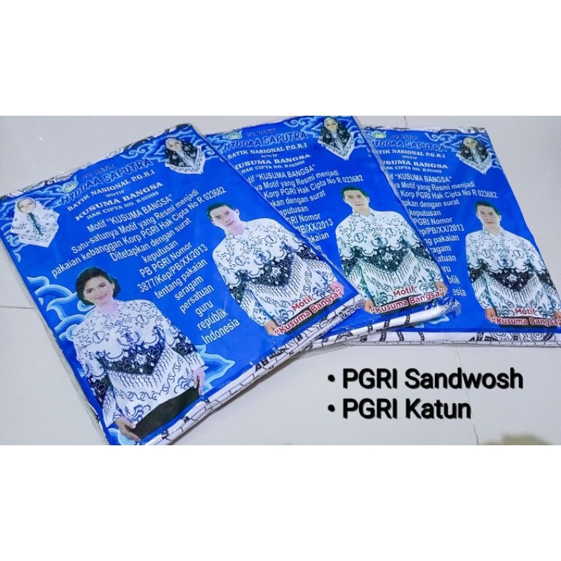 Jual Bahan Seragam Resmi Batik Pgri Sandwosh And Katun Motif Kusuma